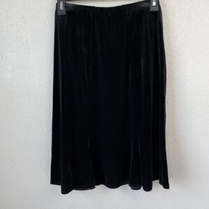Notations Black Velour Midi Skirt Size PM EUC